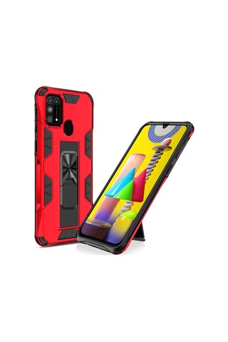 Samsung Uyumlu Galaxy M31 Kılıf Zore Volve Kapak-Kırmızı