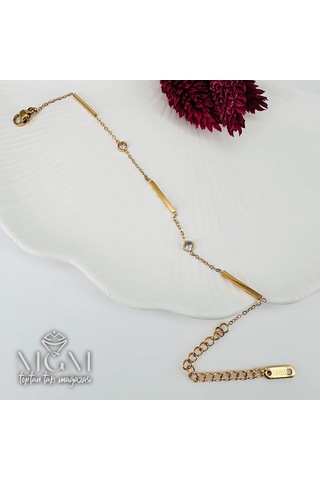 Gold Çelik Bileklikler 16+5 Cm Uzatma Payı - Kbl0084 Çok Renkli