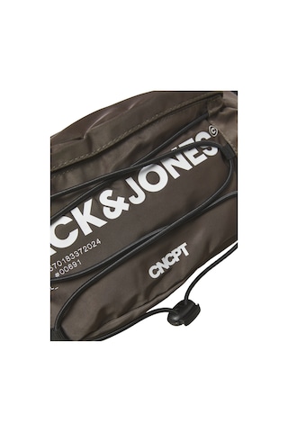 Jack & Jones Erkek Logo Baskili Fermuarli Çanta - Zitrus 12263790 Shitake Kahverengi