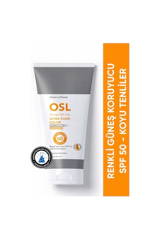 OSL Omega Skin Lab Koyu Tenliler İçin Koruyucu Renkli Güneş Kremi Brown Color SPF50 50 ML