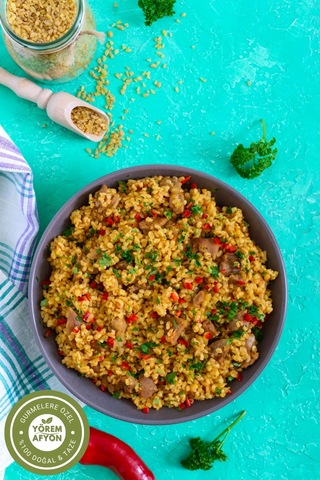 Yörem Afyon Meşhur Gaziantep Yeni Mahsul Organik Tarım Pilavlık Bulgur 1000gr.
