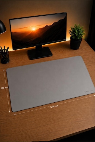 Gaming Oyuncu Klavye Fare Altlığı Kaymaz Taban Büyük Mouse Pad Pu Gr 1200 600mm Gri