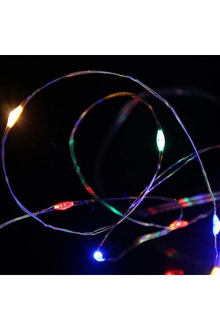 Yifomall Noel Dekorasyon Işık Zinciri 10m 100 Led Dört Renkli Sabit Aydınlatma Pil Kutulu Odalar İçin Çok Renkli