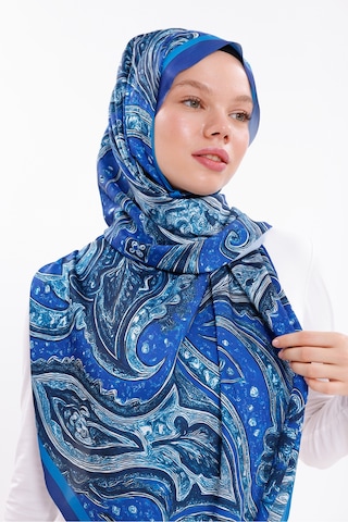 Tarzını Seç Gece Dalgaları Desenli Şifon Saten Şal - 70x170 Cm
