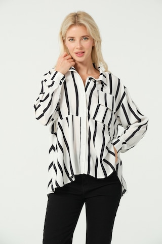S'amore Clothing Cep Detay Polo Yaka Gömlek Multi Çizgili Çok Renkli