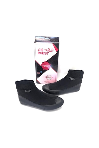 Hakiki Deri Termal Karnili Comfort Çorap Mest Siyah