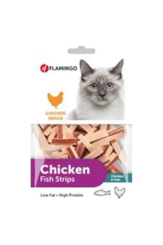 Flamingo Chicken Fish Strips Tavuklu ve Balıklı Kedi Ödülü 85 G