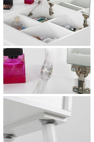 Tual Beyaz /makyaj Masası / Makyaj Organizeri / Aynalı Makyaj Masası