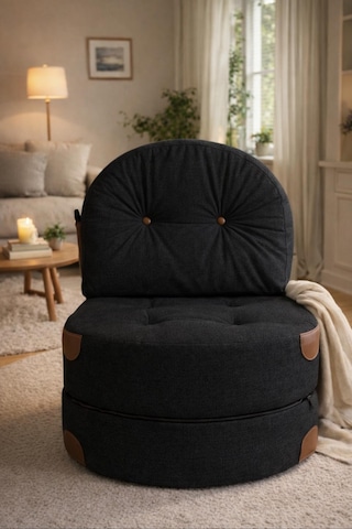 Viscolog Comfort Yeni Nesil Bohem Tekli Koltuk,legom Yataklı Katlanır Berjer,yer Yatağı, Modüler,65x75 85cm Siyah