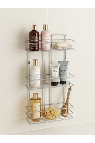 Banyo Düzenleyici Lux Raf, 3 Katlı Raf Kare Krom