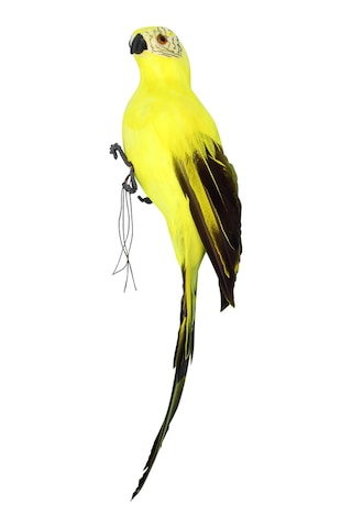 Tenfowee 35cm Sarı Köpük Ve Tüy Simülasyon Papağan - Ev Dekorasyonu, Vitrin Ve Bahçe Süs Eşyası