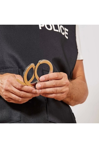 Metal Malzemeden İmal Anahtarlı Oyuncak Polis Kelepçesi Lisinya