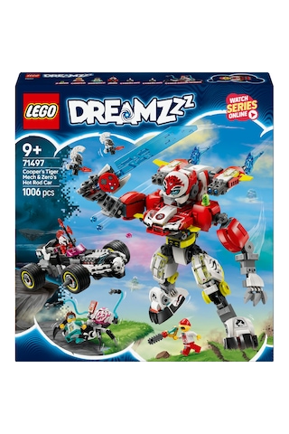 LEGO® DREAMZzz™ Cooper’ın Kaplan Robotu ve Zero’nun Hot Rod Arabası 71497 - 9 Yaş ve Üzeri Çocuklar için Oyuncak Araç Yapım Seti (1006P)