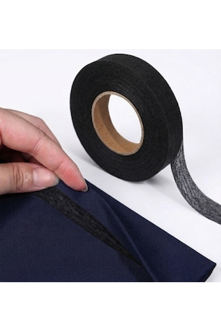 Texfix, 100m, Siyah, İz Yapmayan, Kağıtsız, Hayalet Tela, Çift Taraflı Tela, Paça Telası, 1.5cm