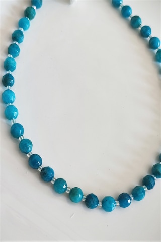 Badeaccessories Çokgen Apatit Doğal Taş Kolye