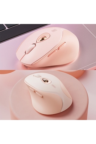 Inphic Dr801 2.4g Bluetooth 5.0 / 4.0 Kablosuz Fare Usb Üç Modlu Dilsiz Şarj Edilebilir Kızlar Ofis Ev Oyun Fare Pembe Diğer
