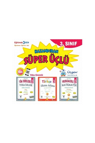 3. Sınıf Kazandıran Süper Üçlü Set + Bic 18 Li Kuru Boya Hediyeli