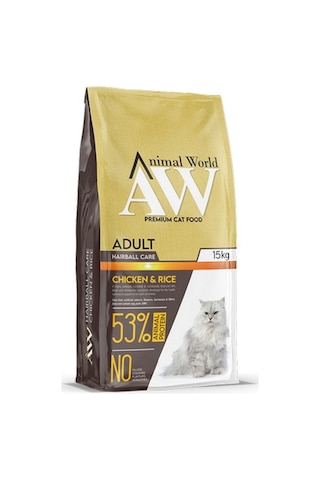 Animal World Tavuklu ve Pirinçli Yetişkin Kedi Maması 15 KG