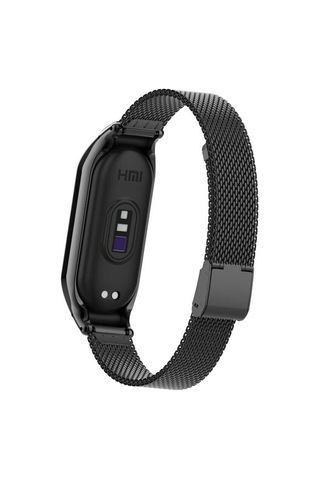 Ekılıf - Xiaomi Mi Band 7 Uyumlu - Kordon Metal Kordon Krd-06 - Siyah