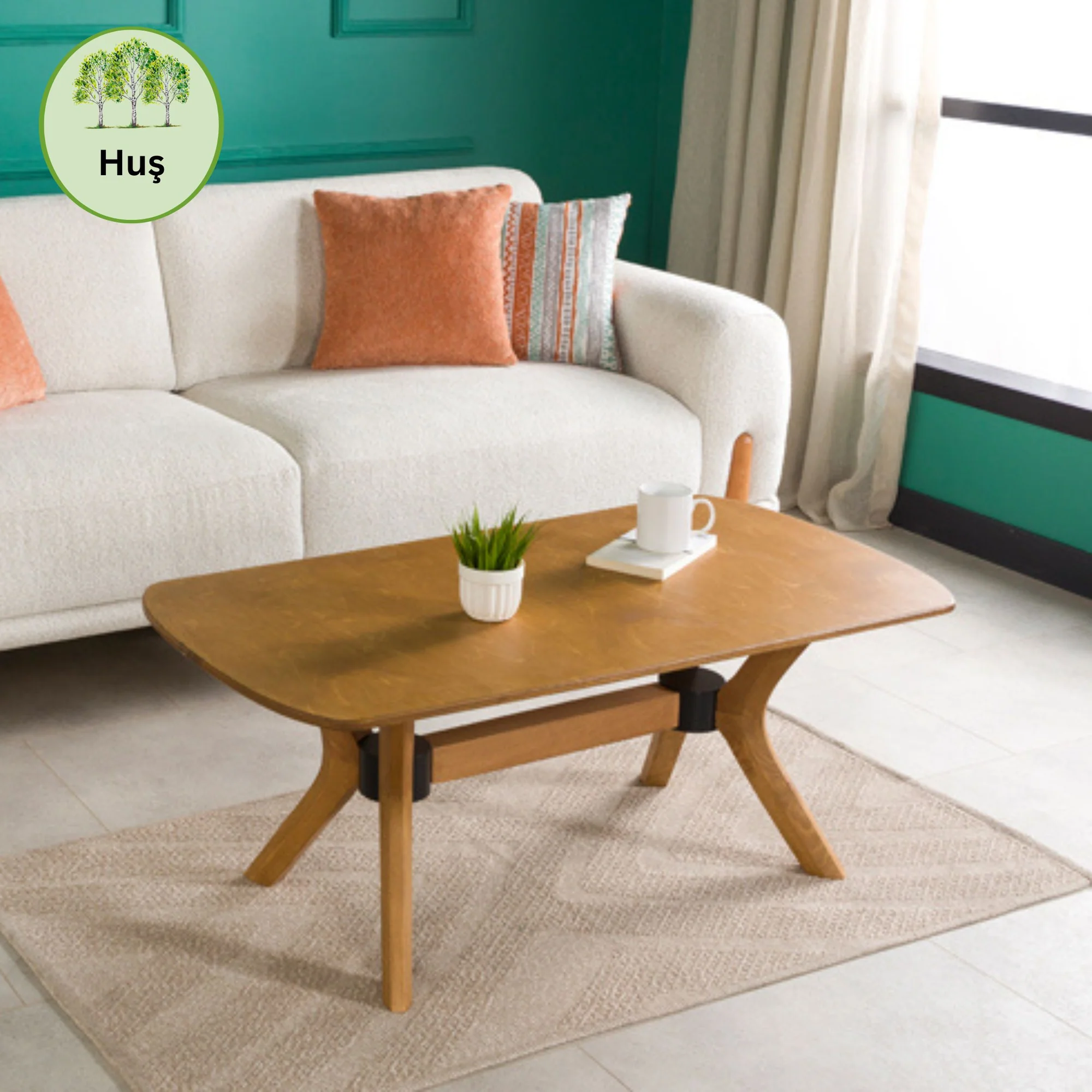 Furnirem Dikdörtgen Orta Sehpa 100 X 60 X 45 Cm Meşe