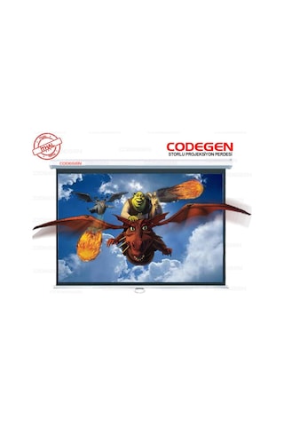 Codegen Ax-20 Storlu Projeksiyon Perdesi 200x200 Arkası Siyah Fonlu - Duvar/tavan Asılabilir 1923