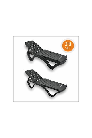 Brezza Elite Şezlong Antrasit 2 Adet Antrasit