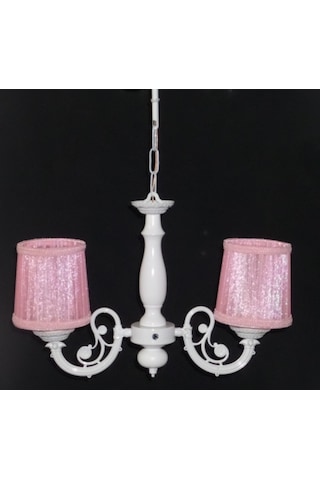 2 Li Pembe Başlıklı Kız Çocuk Odası Avizesi