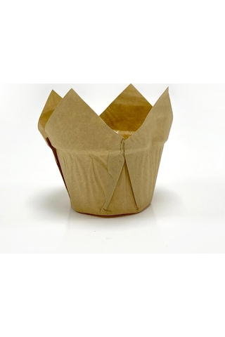 Trend Hediye Sepeti 50'li Kalın Lale Kapsül Kraft Muffin Kek Kalıbı, İçi Yağlı Kağıt Tulip, Safari K Sku: Smg8690010568649 Açık Gri