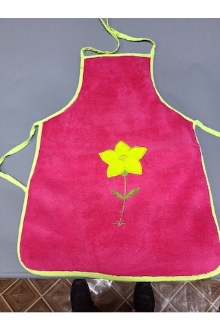 Peluş Mutfak Önlüğü / Su Geçirmez Pembe / Yeşil Pembe Yeşil