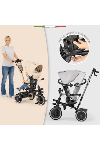 Elele Fertile 6in1 Ebeveyn Kontrollü 3 Tekerlekli Çocuk Bisikleti Çift Yönlü Yeşil