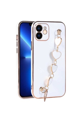 Apple Uyumlu iPhone 11 Kılıf Zore Kalbim Kapak Beyaz