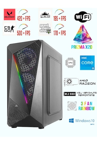 Ramtech Prizma X20 i5-6500 16 GB 1tb Nvme M2 SSD RX580 Dos Oyuncu Masaüstü Bilgisayarı