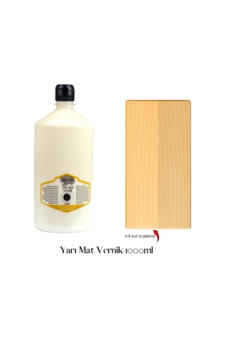 Yarımat Vernik 1000ml - Ahşap, Taş Tozu, Hobi, Dıy Yarımat Vernik1000