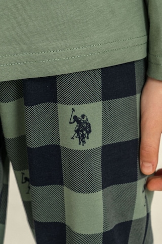 U.S. Polo Assn. Erkek Çocuk Pijama Takımı Baskılı Yeşil Uzun Kol Pijama Takımı Us2647-c-v2 Us2647-c-v2