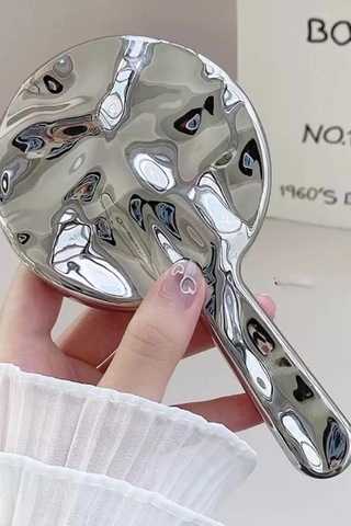 Caş Dekorasyon Gümüş Renk El Aynası Gümüş