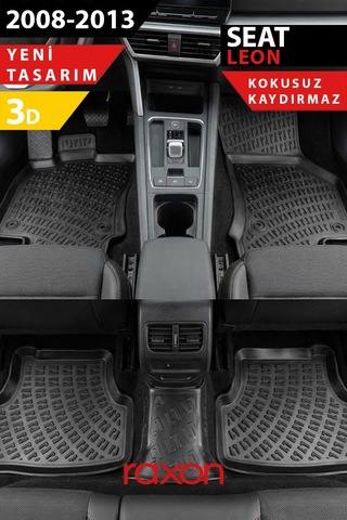 Seat Leon 2008-2013 3d Havuzlu Paspas Tam Uyumlu Su Geçirmez, Kaymaz