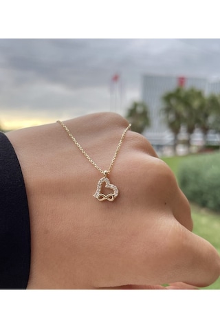 Çgkmücevherat Kalp Sonsuzluk Altın Kolye