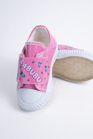 Scarpe Magiche Pembe Simli Kız Çocuk Cırtlı Sneaker Pembe