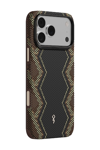 Apple iPhone Uyumlu 18 Pro Kılıf M-safe Şarj Özellikli Raptic Aramid Dual Ultra Scepter Serisi Karbon Kapak Siyah