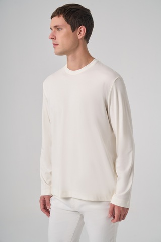 Morven Erkek Ekru Trend Bisiklet Yaka Rayon Sweatshirt 26ks063005454 Ekru