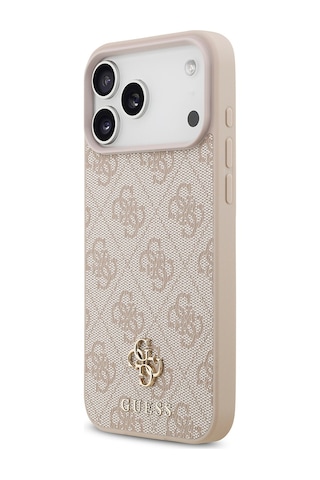 Apple Uyumlu iPhone 18 Pro Max Kılıf Guess Lisanslı M-safe Şarj Özellikli Small 4g Classic Kapak Pembe
