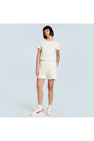 Puma Scrıpt High-waist Shorts Ekru Ekru