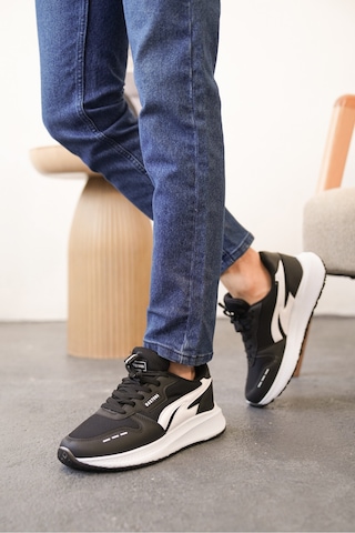 Daxors D0128 Günlük Ortopedik Erkek Sneaker Spor Ayakkabı Siyah-beyaz