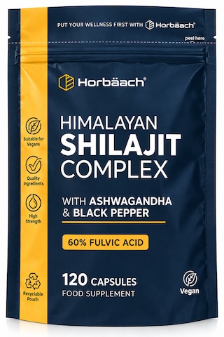 Horbäach Himalayan Shilajit Complex Karabiber İçeren 120 Vegan Kapsül
