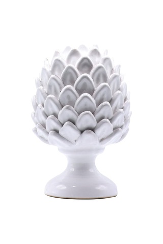 Dekoratif Kozalak 21 Cm Beyaz