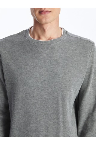 Lcwaıkıkı Classic Gri Bisiklet Yaka Uzun Kollu Erkek Sweatshirt