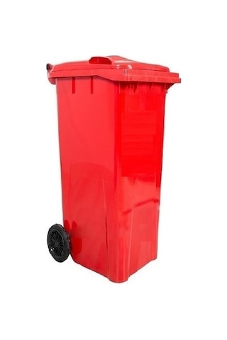 Safell Çöp Konteyneri 120 Lt Isıya Dayanıklı Konteyner Kırmızı