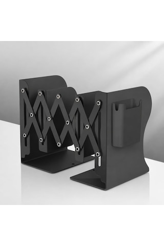 Lexroo Ayarlanabilir Teleskopik Metal Kitap Tutucu, Masaüstü Kitap Desteği Ve Raf Düzenleyici Stand