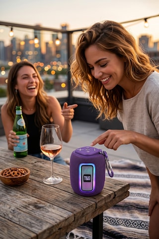 Taşınabilir Kablosuz Bluetooth Hoparlör 10w / Rgb Işıklı / Fm Radyo Tg-415