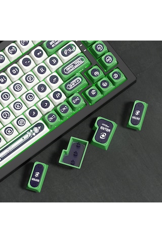 Mekanik Klavye Keycap -136 Tuşlu Yeşil-beyaz Opal Tuş Takımı